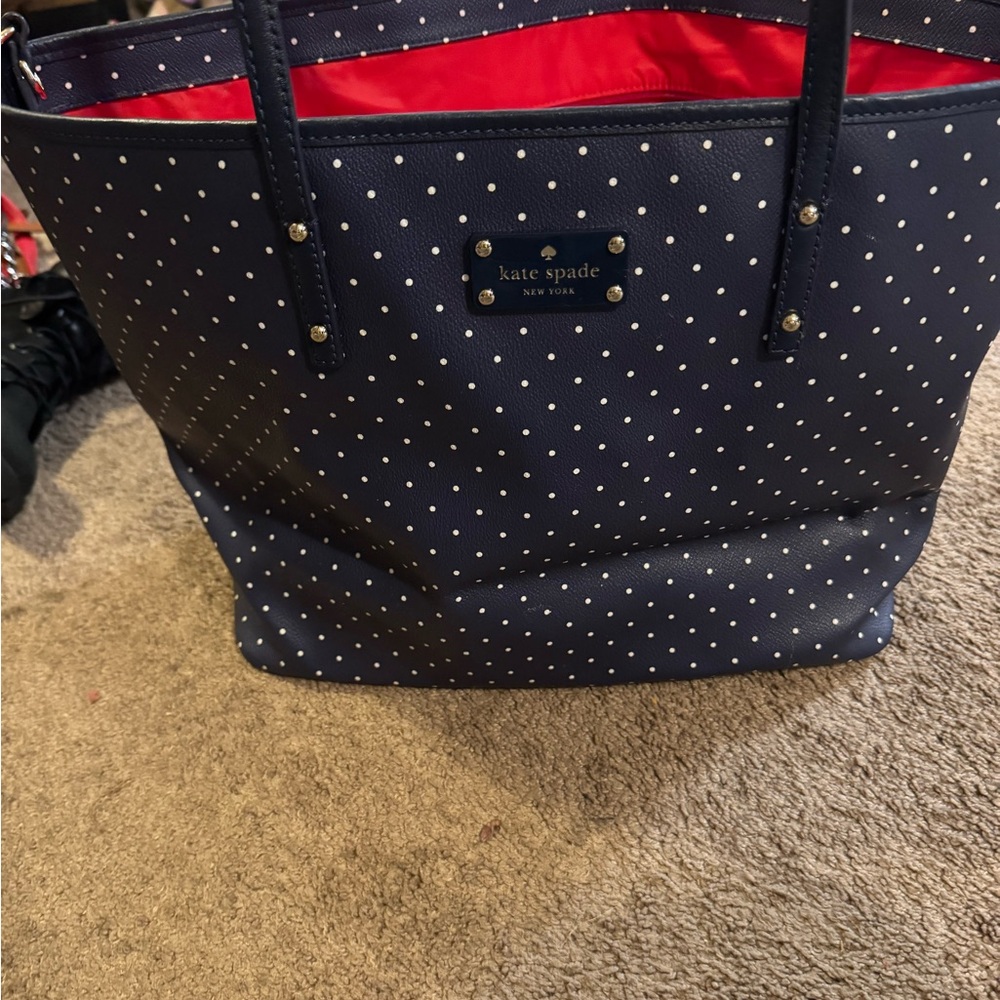 Kate Spade Navy and White Dot Tote
